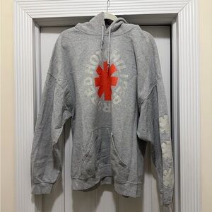 Red Hot Chili Peppers Gray and Red Graphic Men's Hoodie
